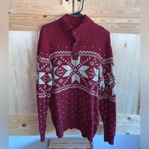 American Eagle Outfitters red argyle VINTAGE sweater size L